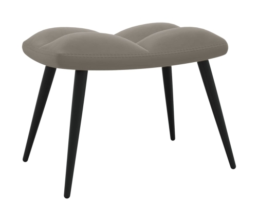 Sillón de relax con taburete de terciopelo gris claro