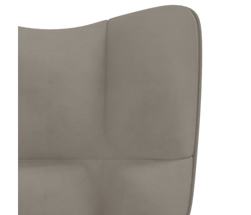 Sillón de relax con taburete de terciopelo gris claro