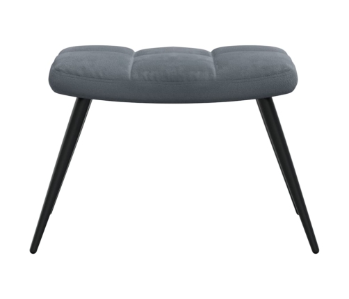 Sillón de relax con taburete terciopelo gris oscuro