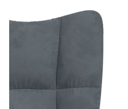 Sillón de relax con taburete terciopelo gris oscuro