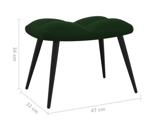 Sillón de relax con taburete terciopelo verde oscuro