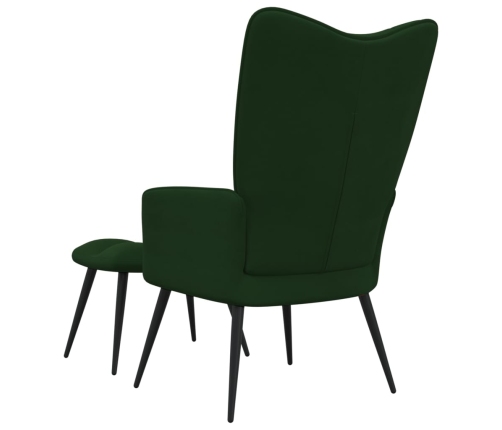 Sillón de relax con taburete terciopelo verde oscuro