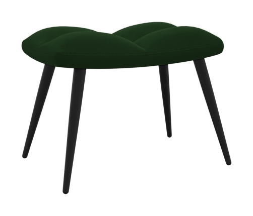 Sillón de relax con taburete terciopelo verde oscuro