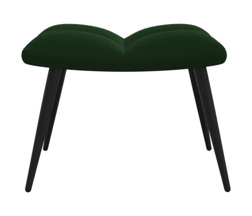 Sillón de relax con taburete terciopelo verde oscuro