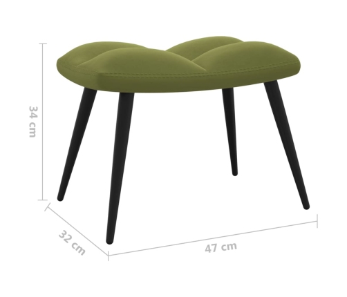 Sillón de relax con taburete terciopelo verde claro