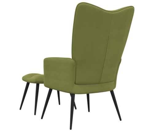 Sillón de relax con taburete terciopelo verde claro