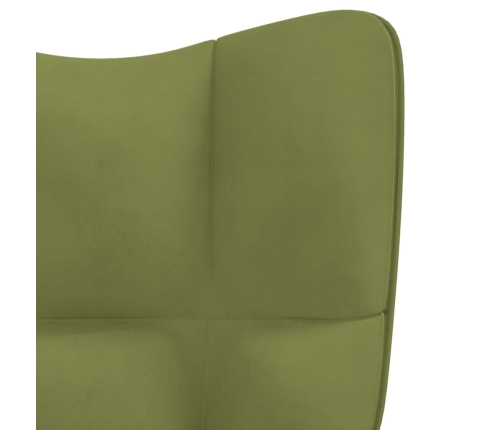 Sillón de relax con taburete terciopelo verde claro