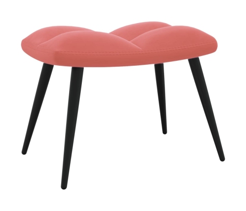 Sillón de relax con taburete terciopelo rosa