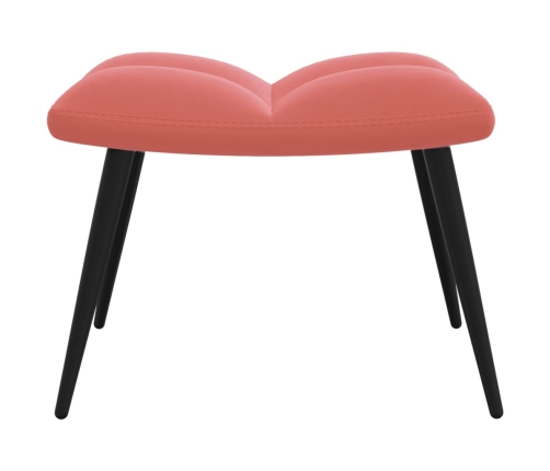 Sillón de relax con taburete terciopelo rosa