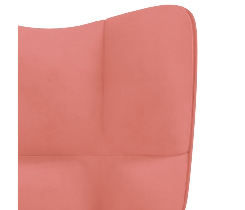 Sillón de relax con taburete terciopelo rosa