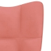 Sillón de relax con taburete terciopelo rosa