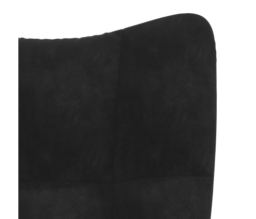 Sillón de relax con taburete terciopelo negro