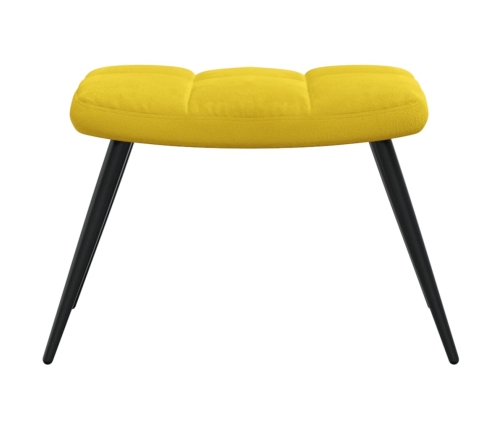 Sillón de relax con taburete terciopelo amarillo mostaza