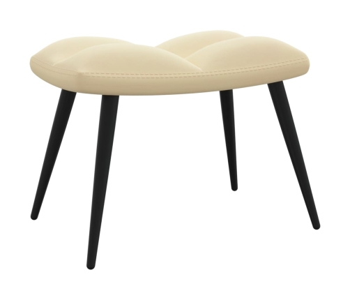 Sillón de relax con taburete terciopelo blanco crema