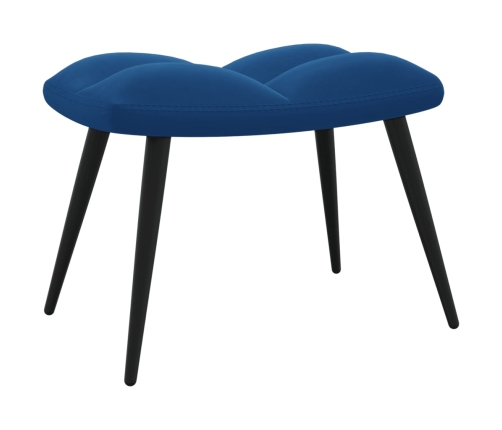 Sillón de relax con taburete terciopelo azul