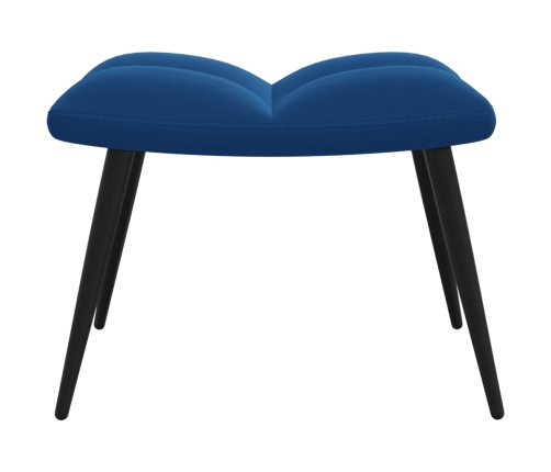 Sillón de relax con taburete terciopelo azul