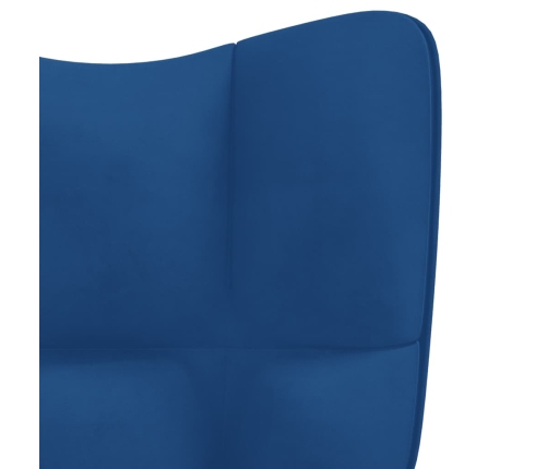 Sillón de relax con taburete terciopelo azul