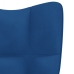 Sillón de relax con taburete terciopelo azul