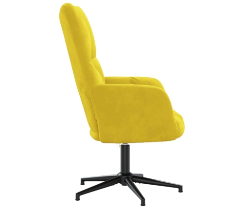 Sillón de relax de terciopelo amarillo mostaza