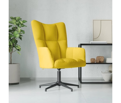 Sillón de relax de terciopelo amarillo mostaza