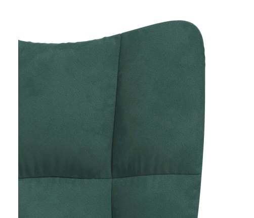 Sillón de relax con taburete terciopelo verde oscuro