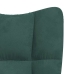 Sillón de relax con taburete terciopelo verde oscuro