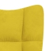 Sillón de relax con taburete terciopelo amarillo mostaza