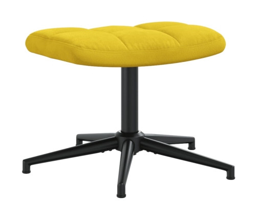 Sillón de relax con taburete terciopelo amarillo mostaza