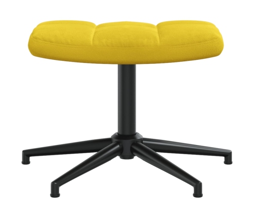 Sillón de relax con taburete terciopelo amarillo mostaza