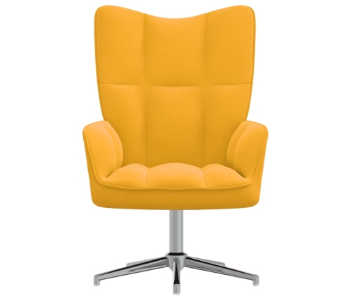 Sillón de relax de terciopelo amarillo mostaza