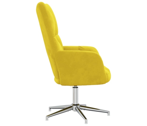 Sillón de relax de terciopelo amarillo mostaza