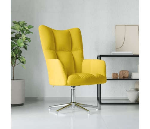 Sillón de relax de terciopelo amarillo mostaza