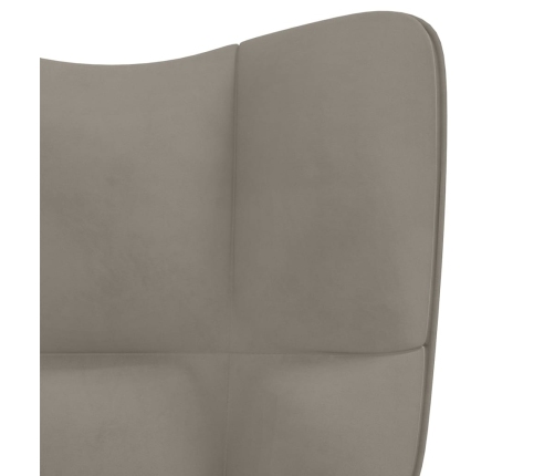 Sillón de relax con taburete terciopelo gris claro