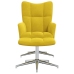 Sillón de relax con taburete terciopelo amarillo mostaza