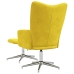 Sillón de relax con taburete terciopelo amarillo mostaza