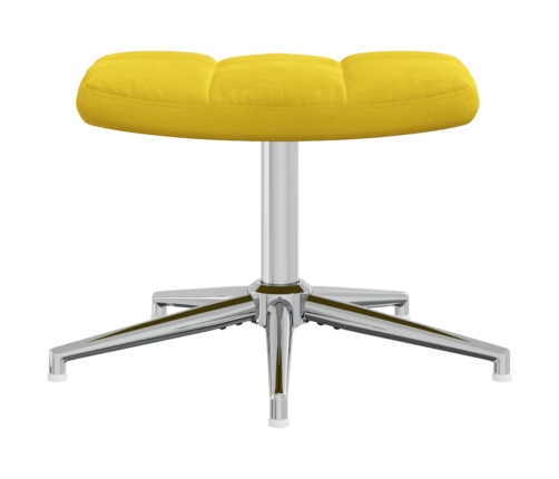 Sillón de relax con taburete terciopelo amarillo mostaza