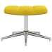 Sillón de relax con taburete terciopelo amarillo mostaza