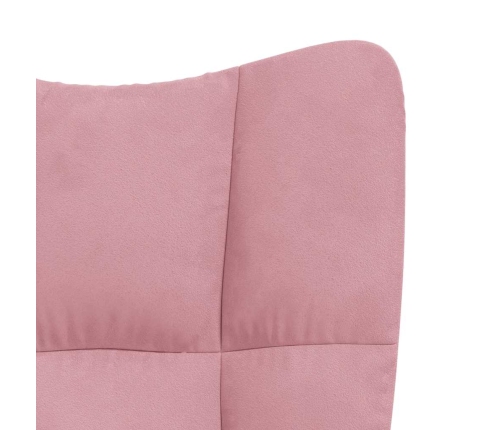 Silla mecedora de terciopelo rosa