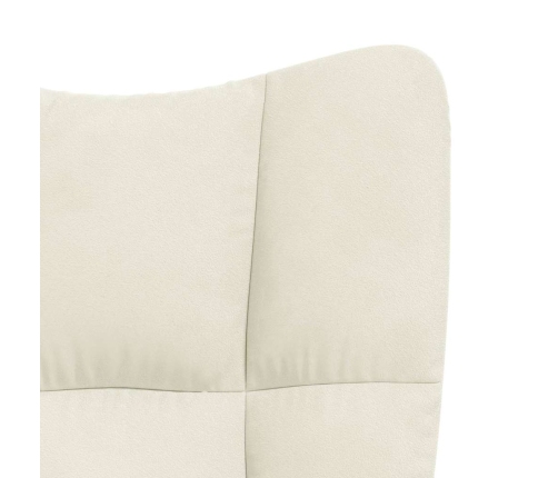 Silla mecedora de terciopelo blanco crema