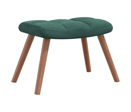 Silla mecedora con reposapiés terciopelo verde oscuro