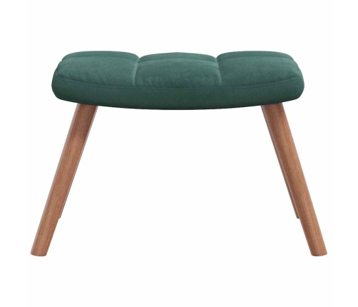 Silla mecedora con reposapiés terciopelo verde oscuro