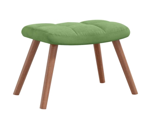 Silla mecedora con reposapiés terciopelo verde claro