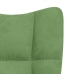 Silla mecedora con reposapiés terciopelo verde claro