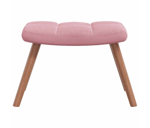 Silla mecedora con reposapiés terciopelo rosa