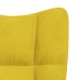 Silla mecedora con reposapiés tela amarillo mostaza