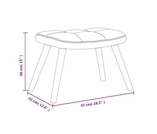 Silla mecedora con reposapiés terciopelo marrón