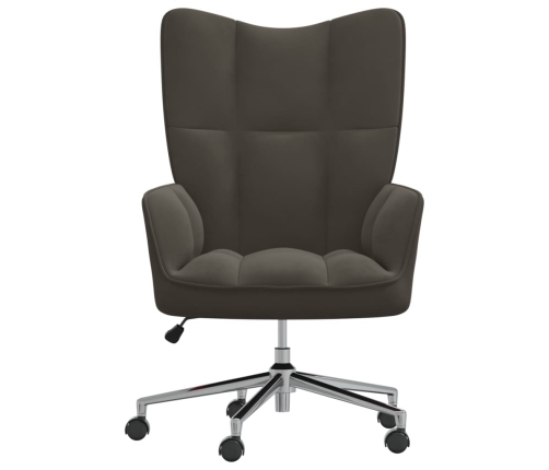 Sillón de relax de terciopelo gris oscuro