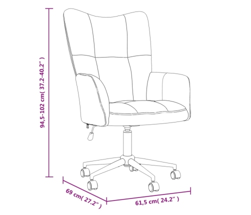 Sillón de relax de terciopelo gris oscuro