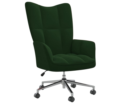 Silla de relajación de terciopelo verde oscuro