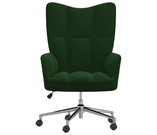 Silla de relajación de terciopelo verde oscuro